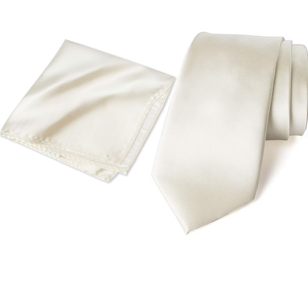 NEVER WORN spring notion satin tie with handkerchief set